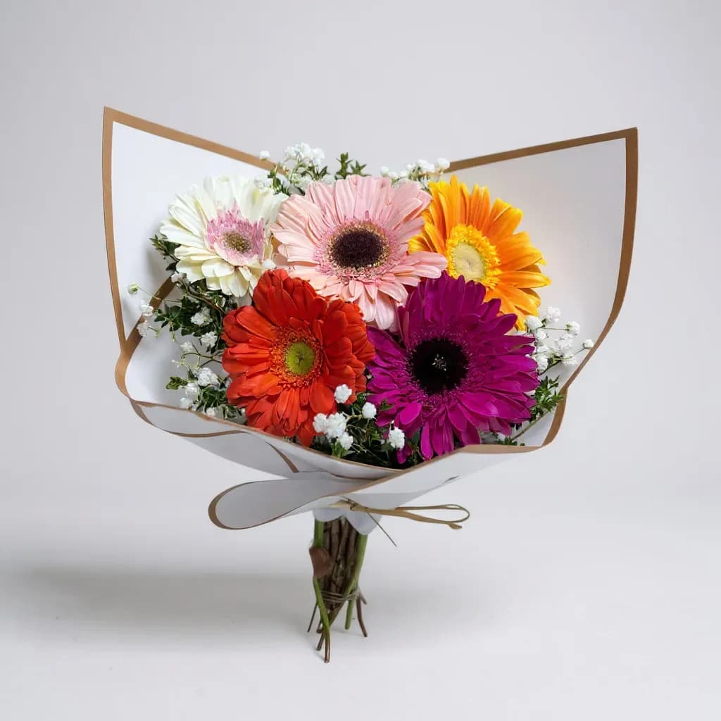 Ramo de 5 Gerberas – Detalle de Colores