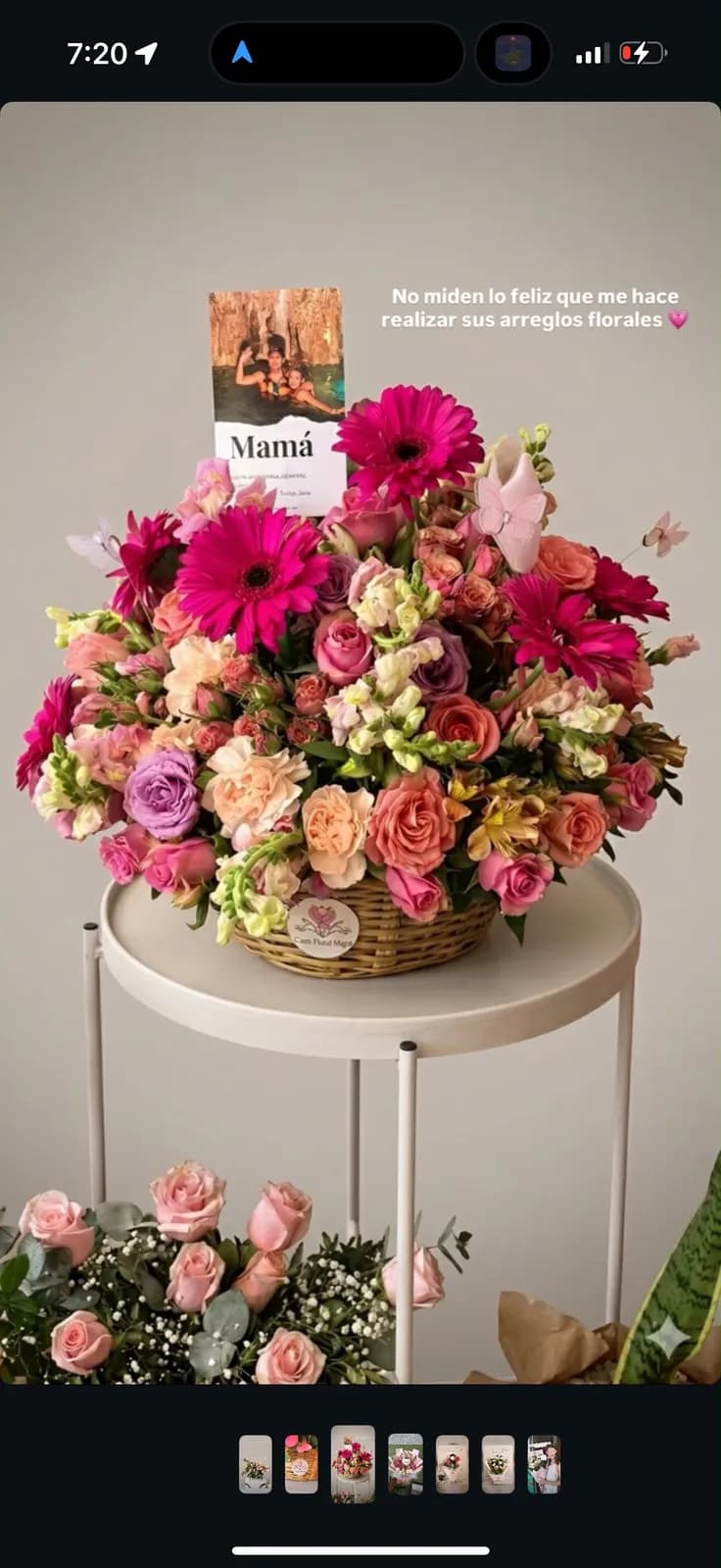 Canasta de flores mixtas, diseño de Isay Fernández